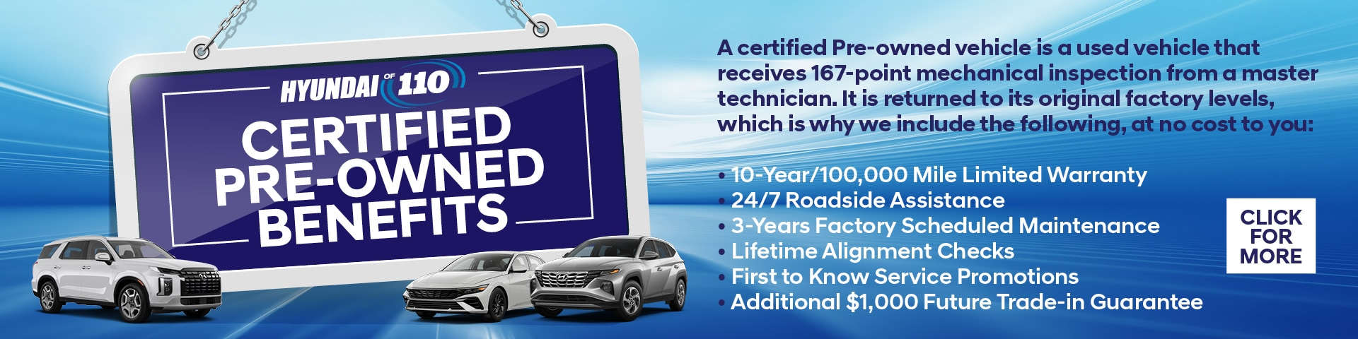 Certified Pre-Owned Benefits at Hyundai of 110 in Farmingdale NY